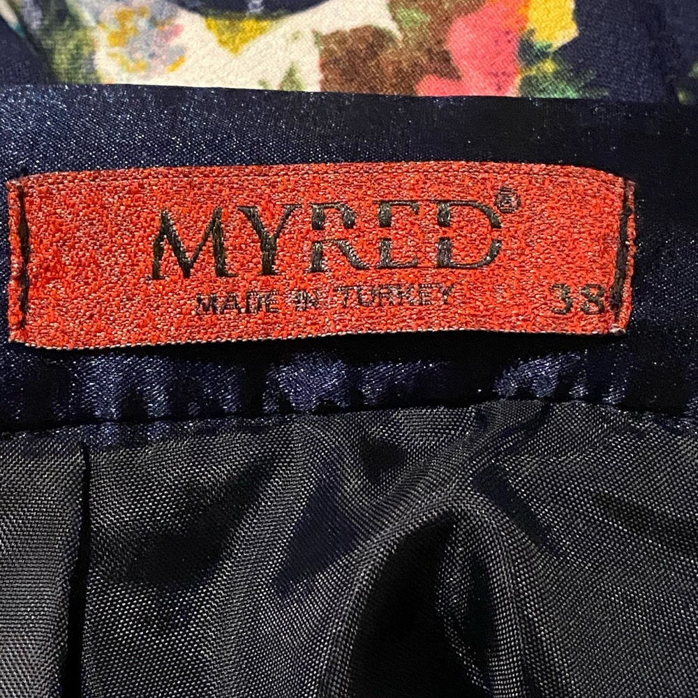 Myred Multi Color Circle Pattern Skirt W Pockets - image 3